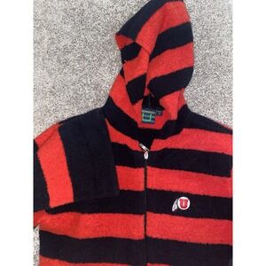 University of Utah Utes‎ Sherpa Jacket NCAA Striped Mens Medium / Women's XL Red